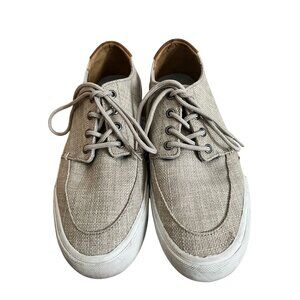 Crevo Mens Casual Lace-Up Canvas Sneakers W/Leather Accents small spot see photo
